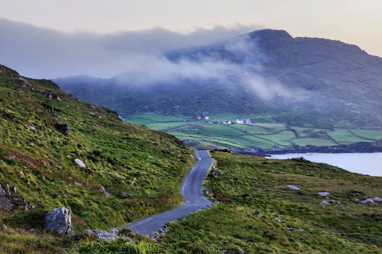 Low hanging clouds in the mountains of the ring of beara