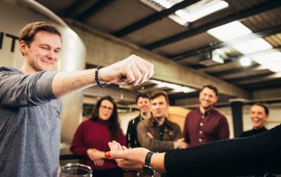 Whiskey Tour at Teelings group of people at whiskey tour in teeling distillery