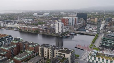 Grand Canal Dock by Failte Ireland aerial view of the grand canal dock dublin